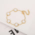 Adjustable Gold-Plated Stainless Steel Plant Flower Bracelet for Women – Trendy Clover Design with Five Leaf Petals, Waterproof & Anti-Allergic Jewelry Gift